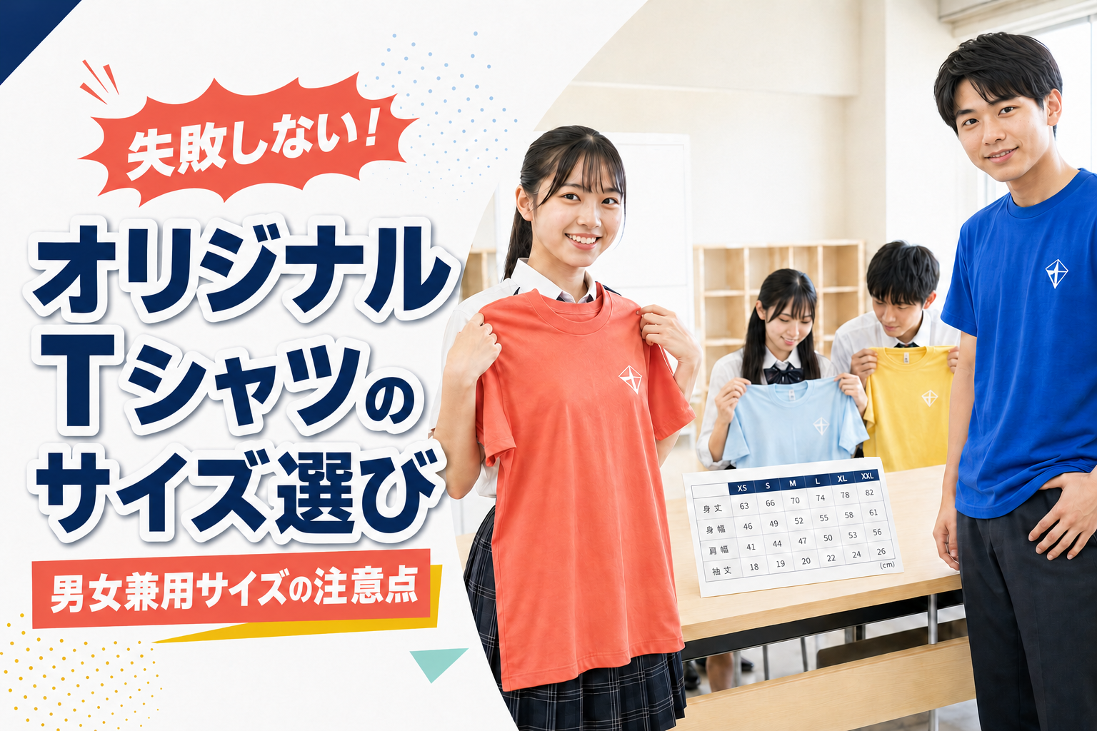 失敗しない！オリジナルTシャツのサイズ選び