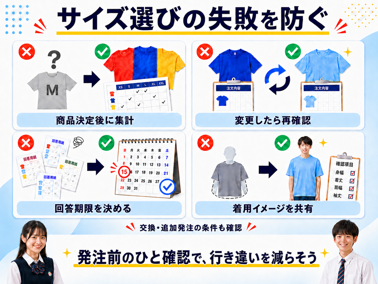 サイズ選びの失敗を防ぐ
