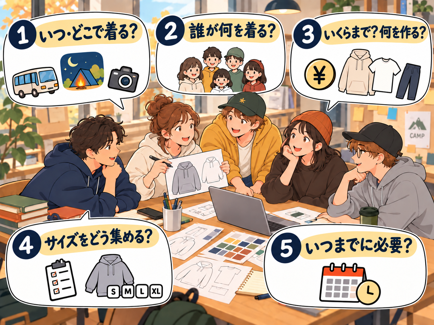 秋合宿のチームパーカーを作る前に決めたい5つのこと