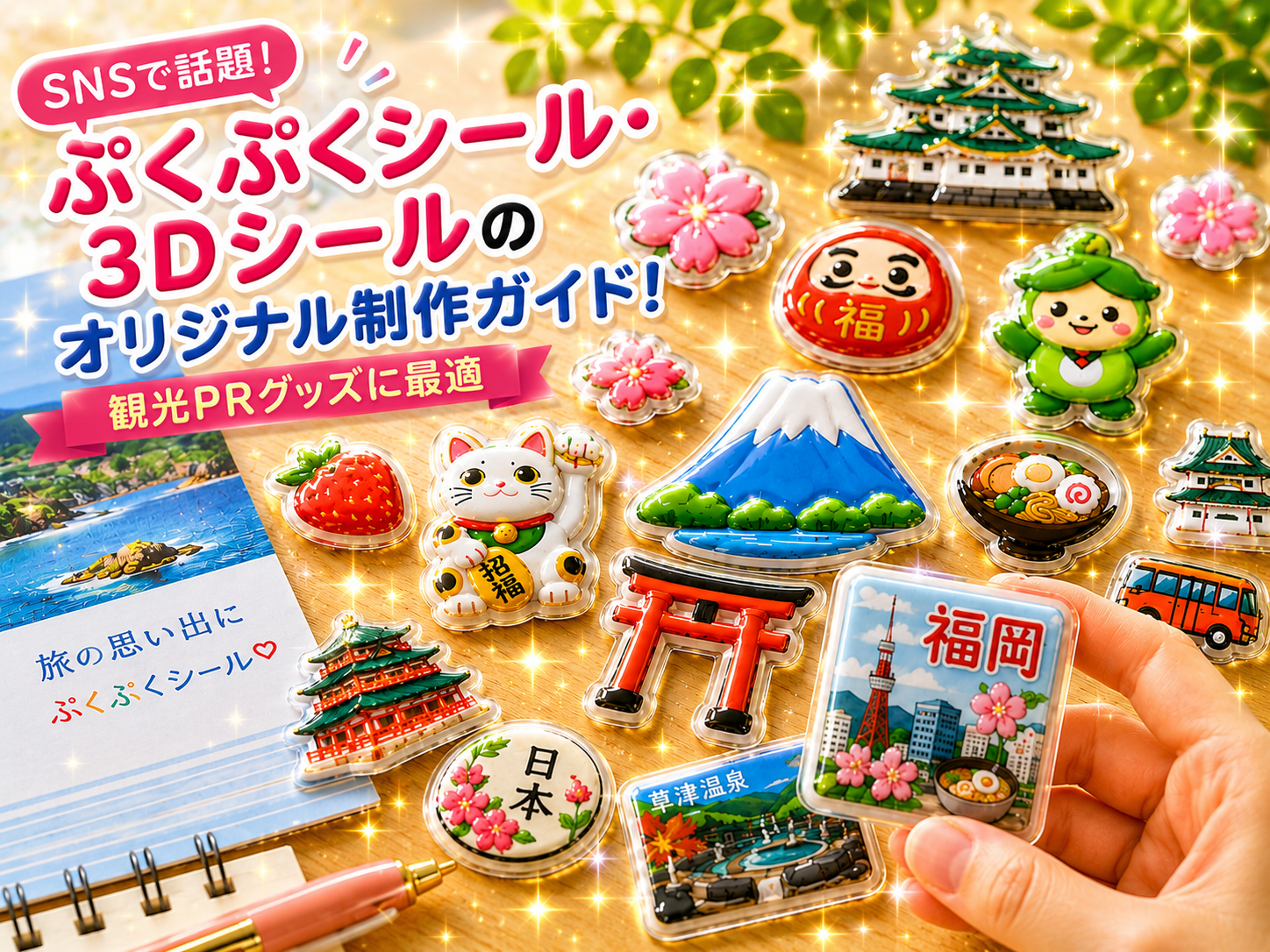 ぷくぷくシールと観光PRグッズ