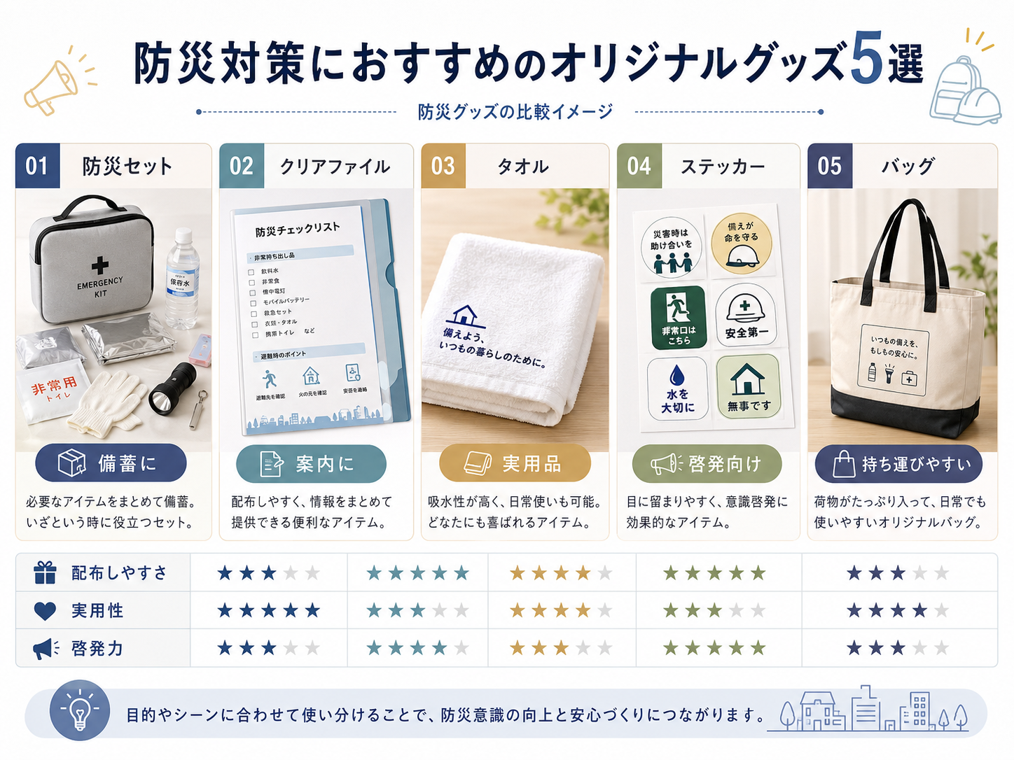 防災対策におすすめのオリジナルグッズ5選