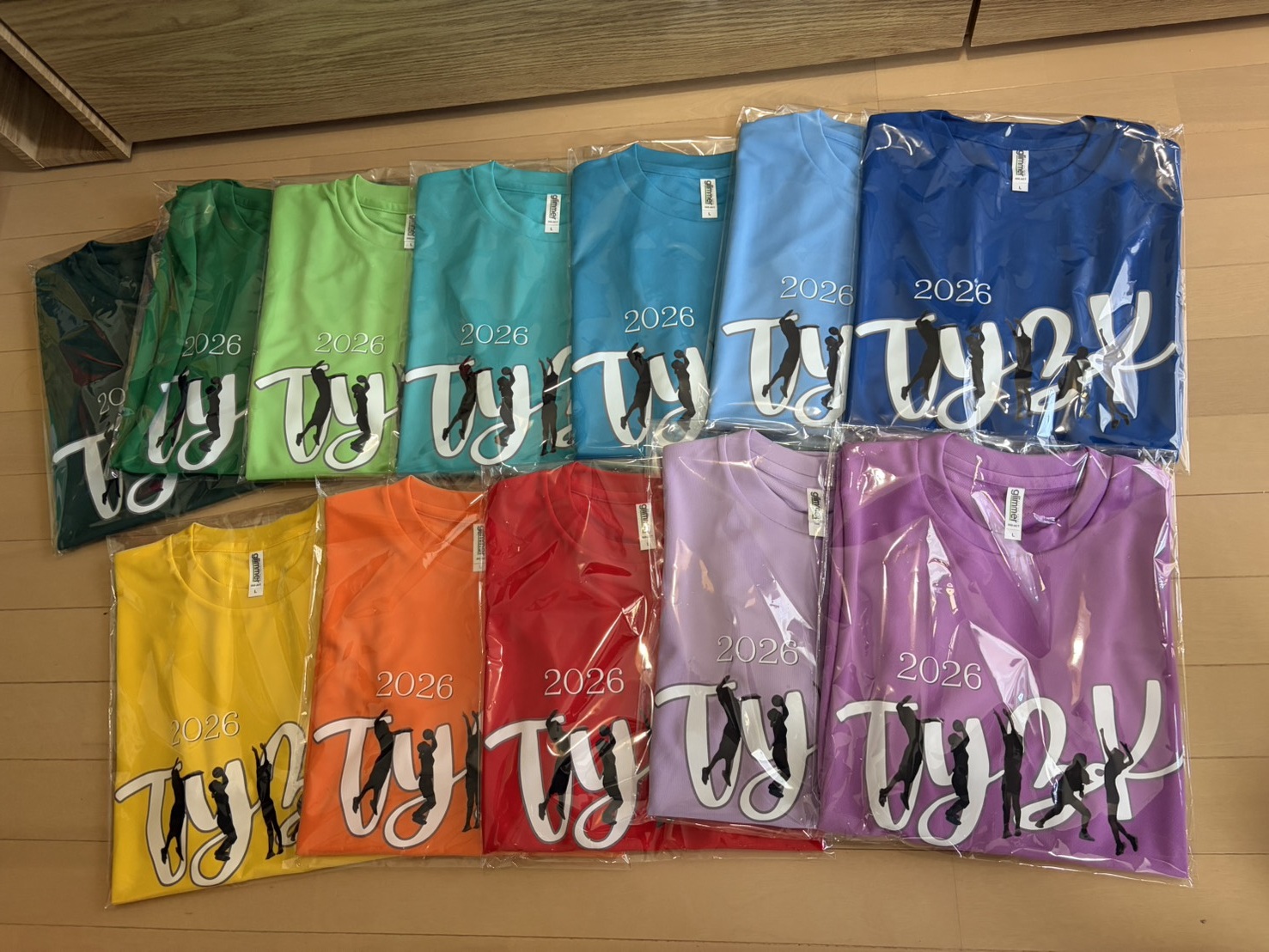 ドライTシャツ DTFプリント 卒部記念 部活贈り物 バレー教室 記念Tシャツ制作 福岡 あんころ